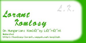 lorant komlosy business card